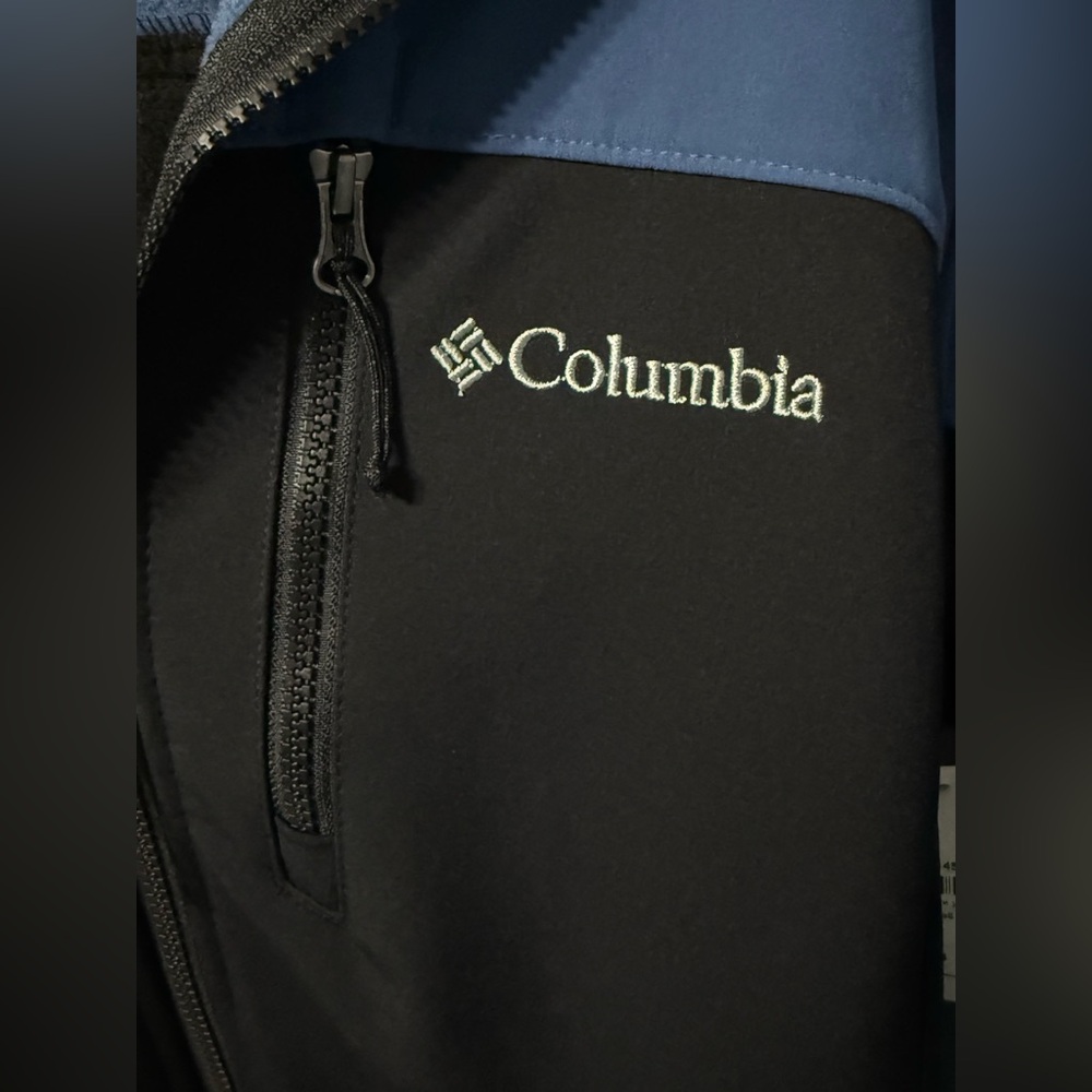 Columbia Thunder River Hooded Softshell Jacket Blue Black Men XS XM0481 1882411 - Picture 4 of 11